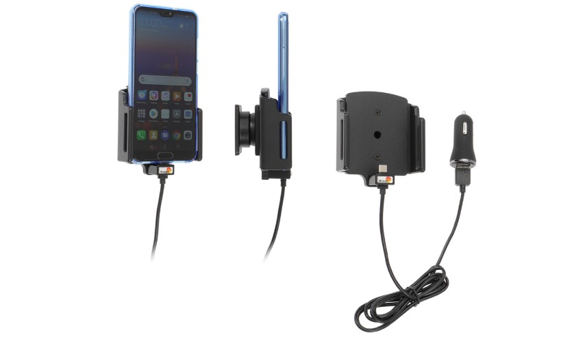 Brodit seitlich einstellbarer Halter Aktiv inkl. Zigarettenanzünder-Ladegerät