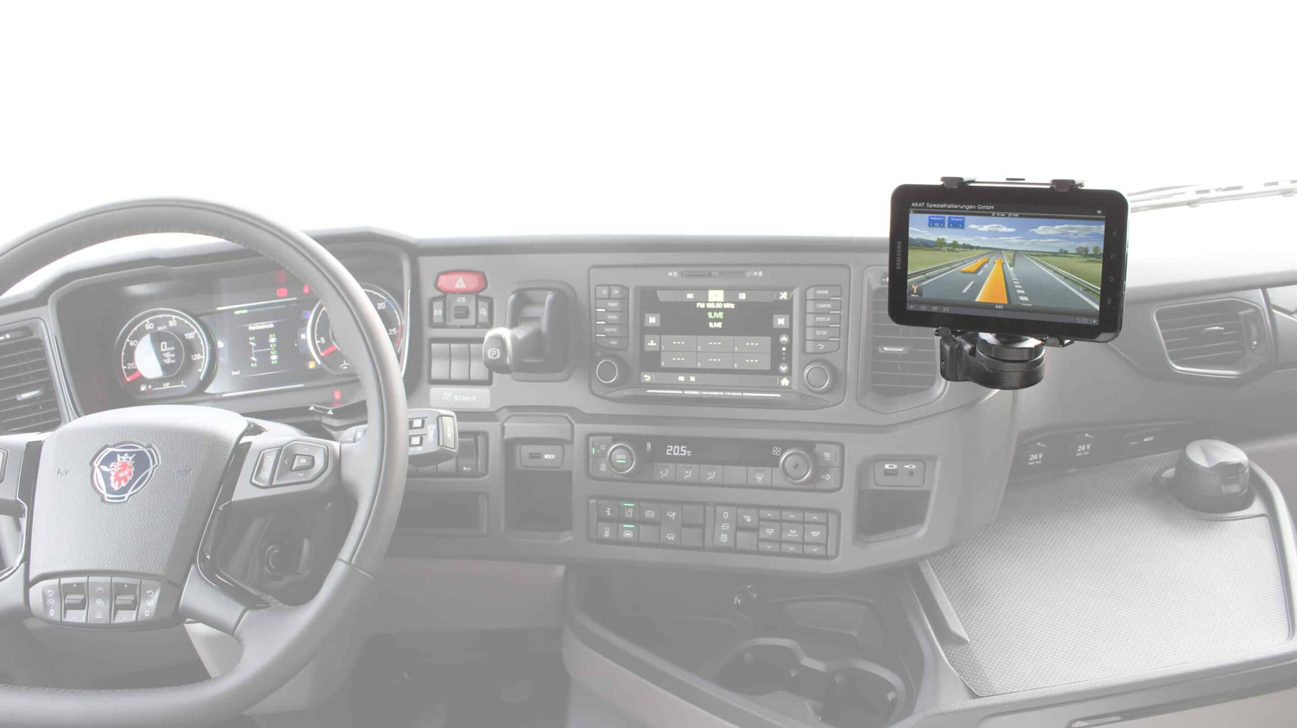 Display-Halterung für Scania Trucks S-, R-, XT-Serie Bj.´17-´24, G-, P-Serie Bj.´18-´24