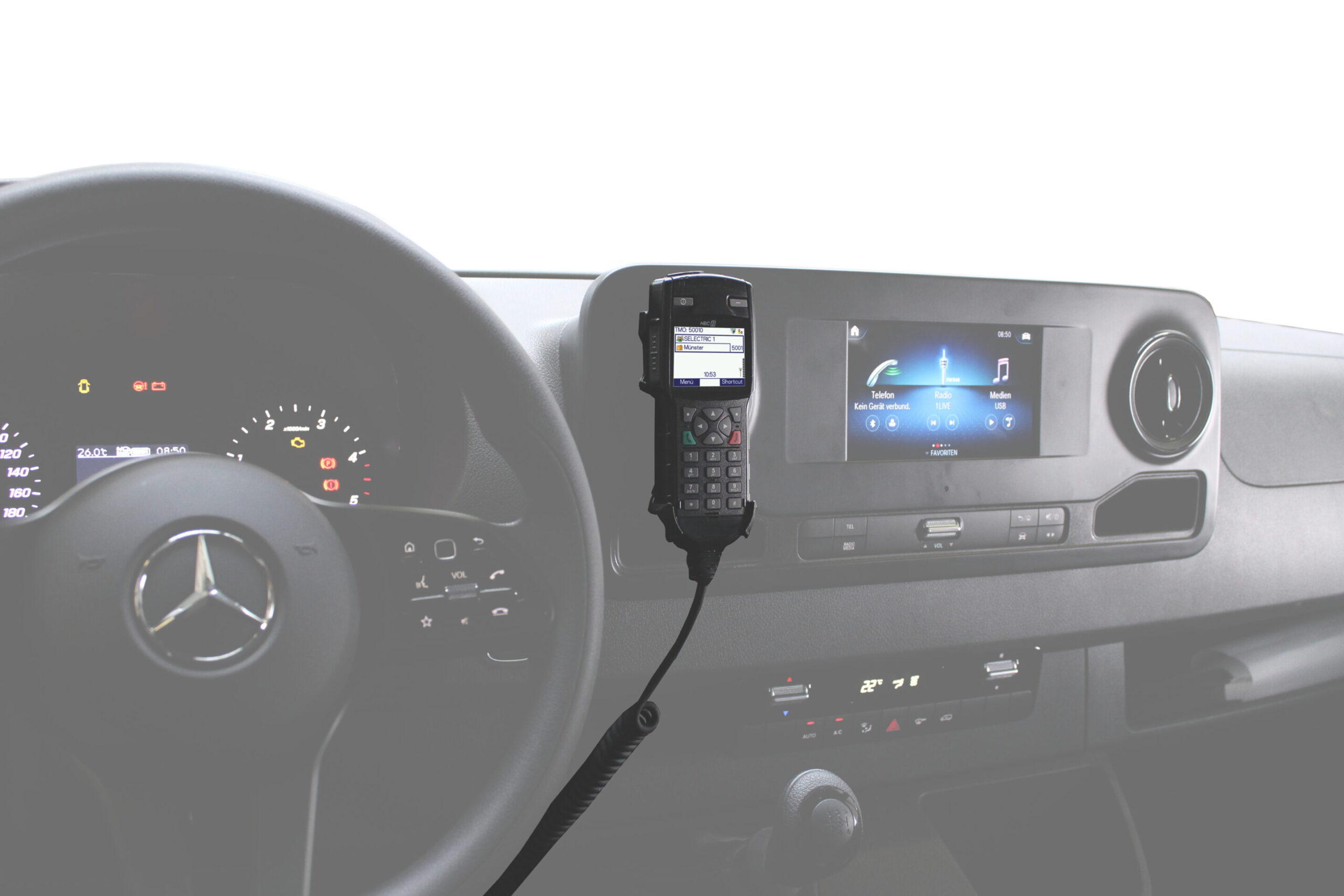 simpleMount für Mercedes Sprinter W907/ 910 ab Bj. 06/2018 (linke Ablagefach)